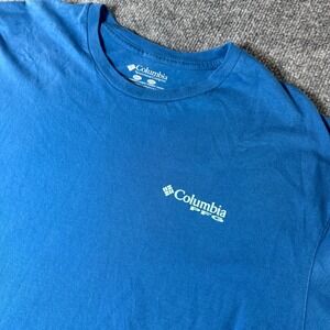 Columbia PFG Mens XXL‎ Blue Performance Fishing Gear T-Shirt Short Sleeve